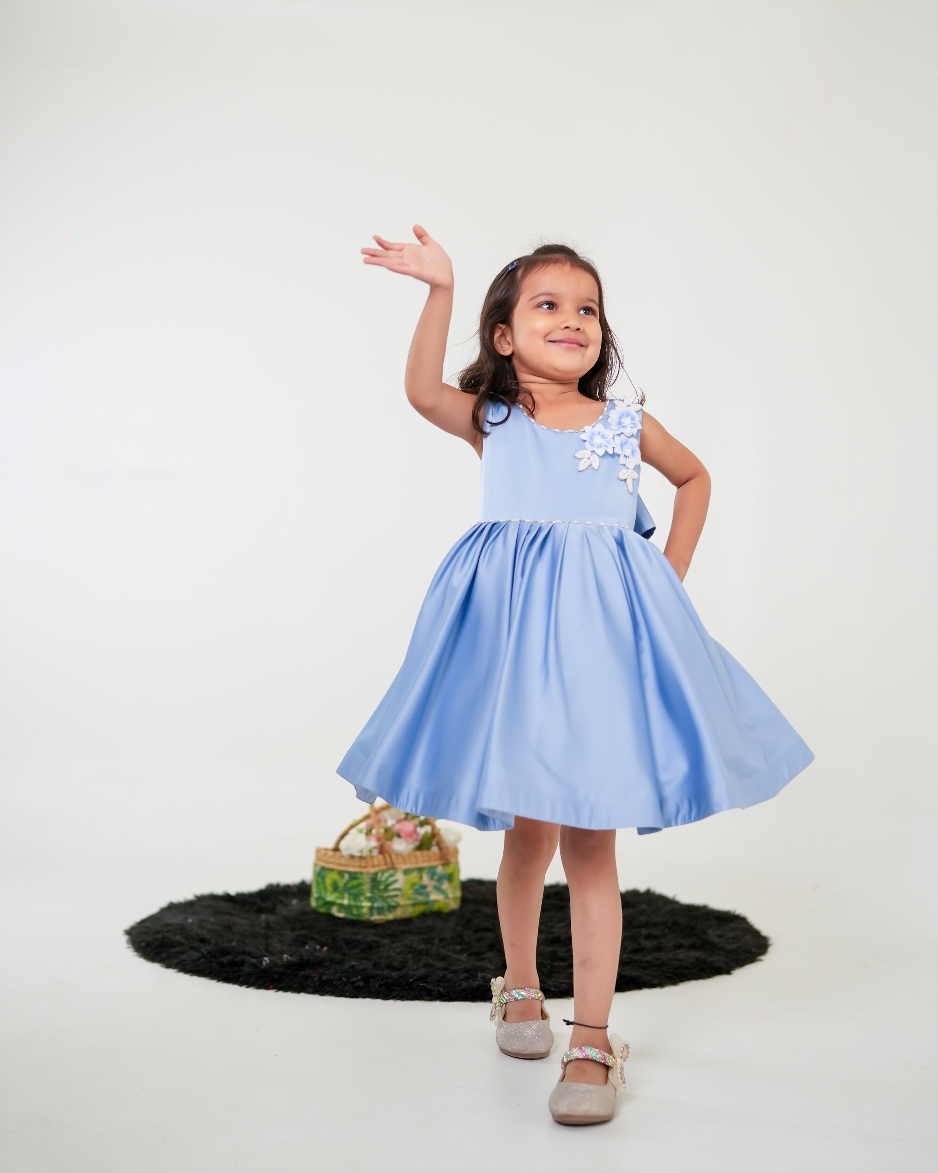 Morning Glory Mist Sky Blue Tutu Dress for Girls