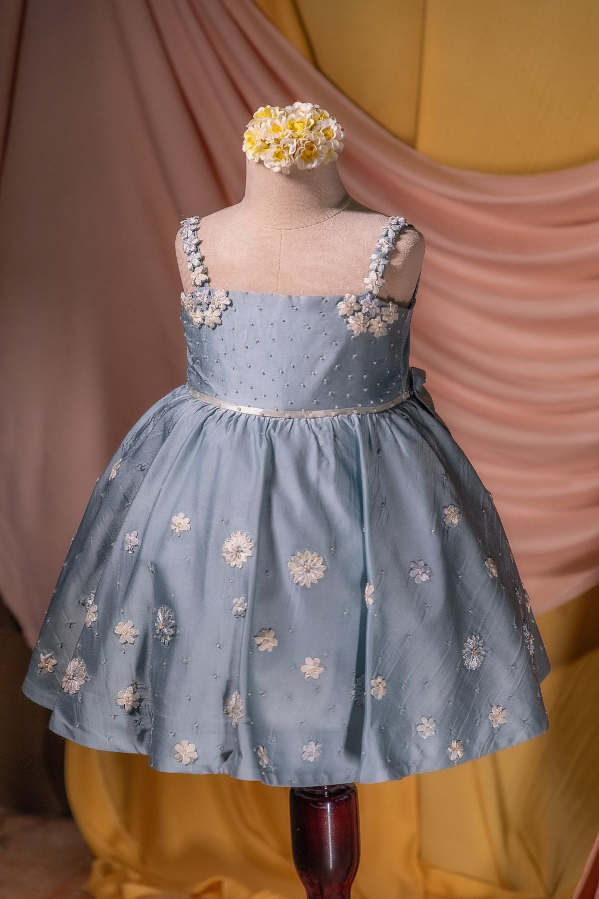 Aster Blue Satin Frock Twirly Tutus