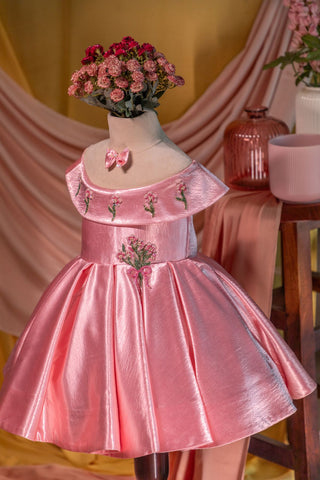Bouquet Fabia Satin Frock Full Front Side View Twirly Tutus
