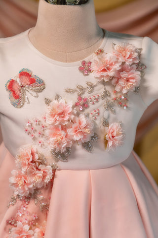 Carnation Pink And White Lycra Frock Front Twirly Tutus
